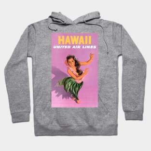 Vintage Travel Poster Hawaii Hula Dancer Hoodie